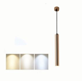 French Gold Long Cylindrical Chandelier (Option: 4x30CM spotlight)
